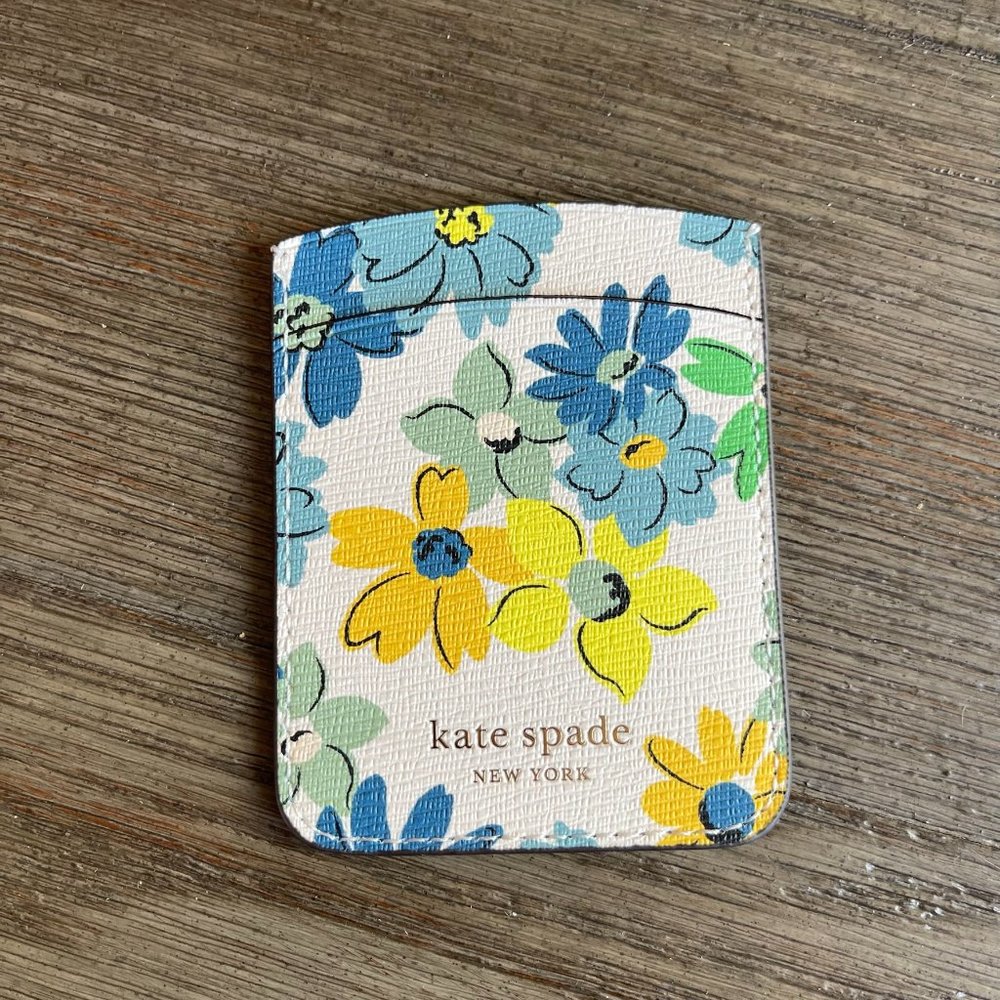 Kate Spade All Day Floral Medley double sticker Phone Card Pocket  NWOT